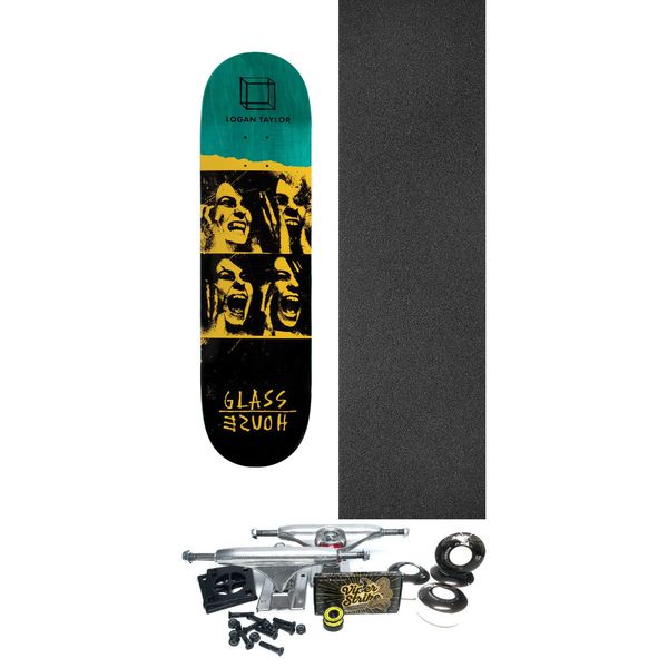 Glass House Skateboards Logan Taylor Possesed Yellow Skateboard Deck - 8.37" x 32" - Complete Skateboard Bundle